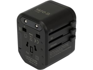 Yato YT-81300 laddare för bärbara enheter, universell, svart, växelström, snabbladdning, inbyggd
