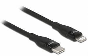 DeLOCK USB Type-C to Lightning Data and Charging Cable for iPhone, iPad, and iPod, Black, 0.5 m, MFi