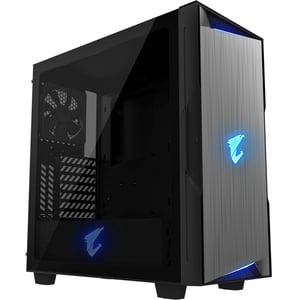 GIGABYTE GB-AC300G – Midi-Tower-PC-Gehäuse mit Sicherheitsvorrichtungen und Halterungen, schwarz