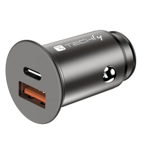 Techly IUSB2-CAR5-AC38W Portable Device Charger, Universal, Black, Cigarette Lighter, Fast Charging, Automatic