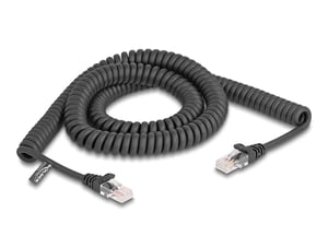 DeLOCK Spiralkabel RJ45 Stecker-Stecker Cat.5e 3 m schwarz