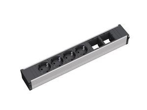Bachmann 912.007 grenuttag med 4 nätuttag, svart, silver