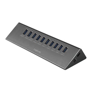 LogiLink UA0229 USB 3.2 Gen 1 (3.1 Gen 1) Micro-B-Hubs und -Konzentratoren, 5000 Mbit/s, Aluminium, Schwarz