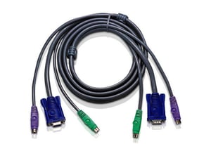 ATEN 10ft PS/2 kabel KVM Czarny 3 m