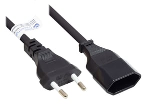Alcasa P0300-S002 strömkabel, svart, 0,2 m, typ C-kontakt