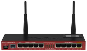 Mikrotik RB2011UIAS-2HND-IN Gigabit Ethernet Wireless Router, Single Band (2.4 GHz), Black, Burgundy