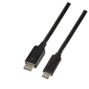 LogiLink UA0335 1.8 m USB Type-C to DisplayPort Cable Adapter, Black