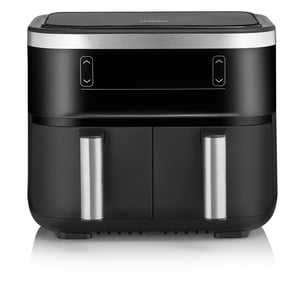 Severin FR 2453 Double 3.25 L Standalone 2850 W Hot Air Fryer, Black, Silver