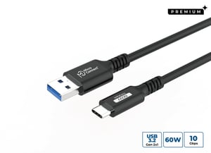 Microconnect USB3.2AC2 kabel USB USB 3.2 Gen 2 (3.1 Gen 2) 2 m USB C USB A 60 W Czarny