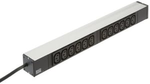 Bachmann 333.616 Stromverteilereinheit (PDU) mit 12 Netzanschlüssen, 1U, schwarz, grau