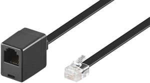Goobay 68264 6 m telephone cable, Black