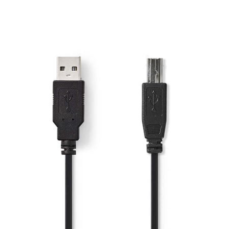 Nedis CCGP60100BK30 kabel USB USB 2.0 3 m USB A USB B 0,48 Gbit/s Czarny