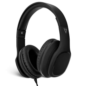 V7 HA701-3EP hörlurar/headset Sladdanslutet Huvudband Samtal/musik Svart
