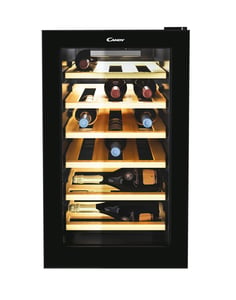 Candy DiVino CWCEL 210/N Weinkühlschrank mit Kompressor, freistehend, schwarz, 21 Flaschen.