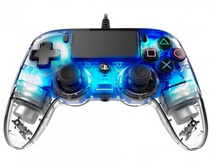 NACON PS4OFCPADCLBLUE Gamepad Blau, Transparent, USB-Gamepad, analog/digital, für PC und PlayStation 4