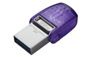 Kingston Technology DataTraveler microDuo 3C USB-minne 128 GB USB Type-A / USB Type-C 3.2 Gen 1 (3.1 Gen 1) Rostfritt stål, Lila
