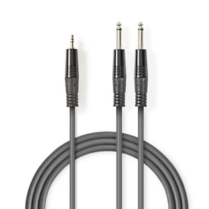 Nedis COTH23200GY15 kabel audio 1,5 m 2 x 6.35mm 3.5mm Szary