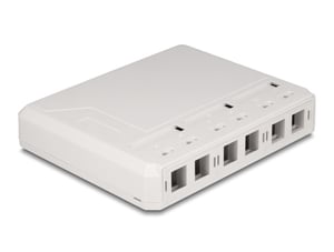 DeLOCK 6-Port Keystone Surface-Mount Box, White
