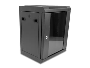 DeLOCK 10-Zoll-Netzwerkschrank mit Glastüren, 8 HE, schwarz