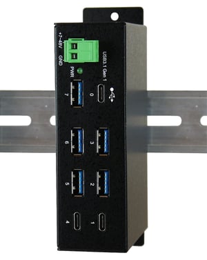 EXSYS EX-1196HMS huby i koncentratory USB 3.2 Gen 1 (3.1 Gen 1) Type-C 5000 Mbit/s Czarny