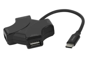 Deltaco USBC-HUB205 huby i koncentratory USB Type-C 480 Mbit/s Czarny