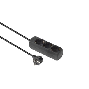 Microconnect GRU003B-WOS Verteiler, 1,5 m, 3 x Netzanschlussbuchse, für den Innenbereich, schwarz
