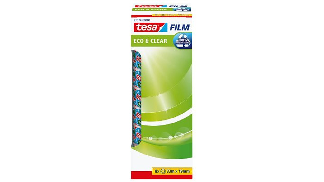 TESA tesafilm® eco & clear 33 m Plastik Przezroczysty 8 szt.