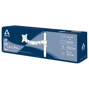 ARCTIC Z+1 Pro Gen 3 124,5 cm (49") Skrivbord Svart, Satinpolerad stål