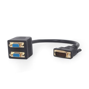 Gembird A-DVI-2VGA-01 kabeladapter 0,3 m DVI-I 2 x VGA (D-Sub) Svart