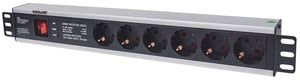 Intellinet 713962 Stromverteilereinheit (PDU) mit 6 Netzanschlüssen, 1,5 HE, schwarz