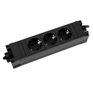 Bachmann 906.18818 grenuttag med 3 nätuttag, för inomhusbruk, svart