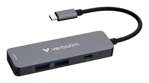 Verbatim 32155 USB 3.2 Gen 1 (3.1 Gen 1) Type-C-Hubs und -Konzentratoren, 5000 Mbit/s, grau