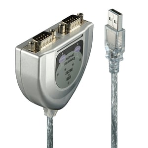 Lindy 42889 Parallel Cable, Silver, 0.6 m, USB Type-A to DB-9