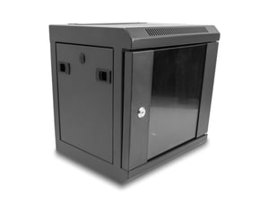 DeLOCK 10-Zoll-Netzwerkschrank mit Glastüren, 6 HE, schwarz