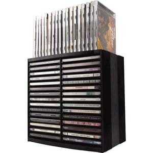 Fellowes 9823102 ställ för optiska skivor, 48 skivor, svart