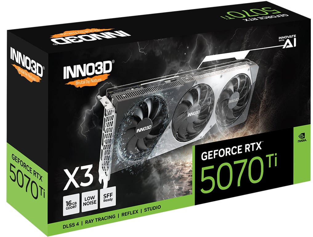 фото Відеокарта Inno3D GeForce RTX 5070 Ti X3 (N507T3-16D7-176068N)