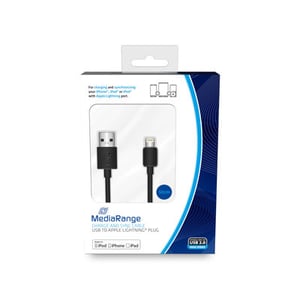 MediaRange MRCS179 Lightning-kabel 0,5 m Svart