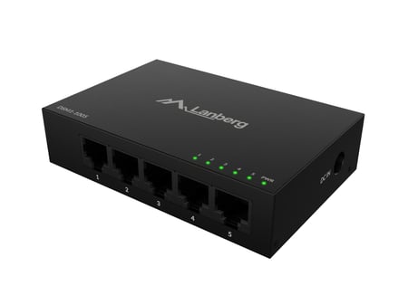Lanberg DSM1-1005 przełącznik sieciowy Nie zarządzany Gigabit Ethernet (10/100/1000) Desktop Czarny