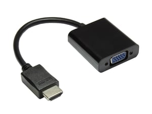 Alcasa HDMI-AD21 adapter kablowy 0,3 m HDMI Typu A (Standard) VGA (D-Sub) + 3.5mm Czarny