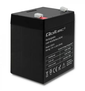 Qoltec 53033 AGM (Absorbed Glass Mat) car battery, 4.5 Ah, 15 V, 65.5 A, Motorcycle