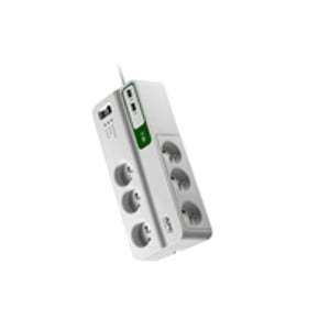 APC PM6U-FR Surge Protector, White, 6 x 230 V Power Outlets, 2 m