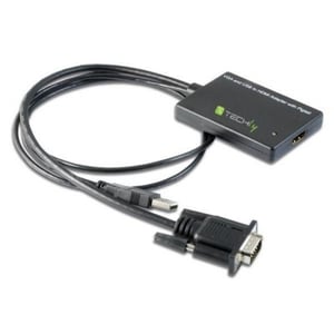 Techly 301665 Kabeladapter 0,3 m VGA (D-Sub) HDMI Schwarz