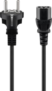 Goobay 50098 Power Cable, Black, 2 m, F-type IEC C13 Power Plug