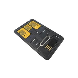 Techly I-SIM-5 USB 2.0 Card Reader, Black, Yellow