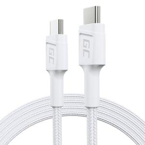 Green Cell Kabel Biały USB-C Typ C 1,2m PowerStream, Power Delivery 60W, Quick Charge 3.0