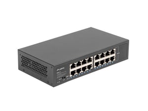 Lanberg RSGE-16 Unmanaged Gigabit Ethernet (10/100/1000) Network Switch, 1U, Black