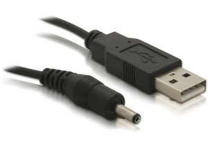 DeLOCK USB-Kabel Power-Kabel, 3,1 mm Hohlstecker. Schwarz, 1,5 m, USB-A
