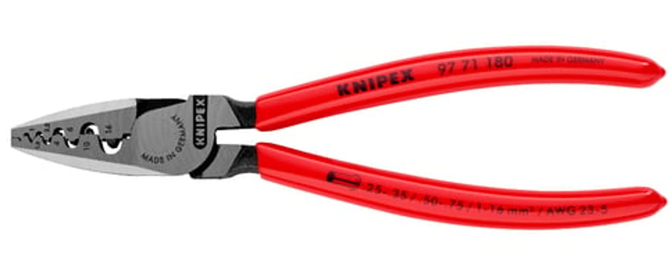 Knipex 97 71 180 zaciskarka kablowa Narzędzie do zaciskania Czerwony