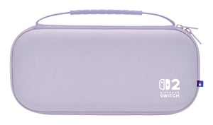 Hori NSX-079E Tragetasche für tragbare Spielkonsolen – verschließbares Etui für Nintendo – Stoff in Lavendel