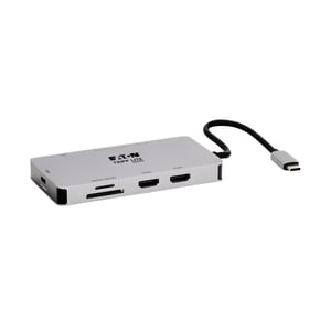 Tripp Lite U442-DOCK8G-GG Wired USB 3.2 Gen 1 (3.1 Gen 1) Type-C Docking Station, Black, Gray